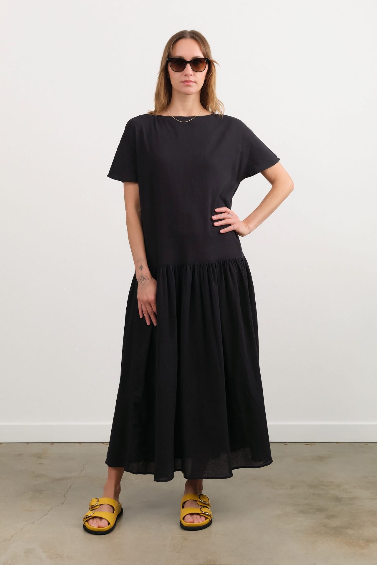 Black Crane Apparel Womens Dresses New Easy Dress in Sumi Black