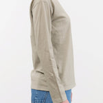 Black Crane Apparel Womens Blouses Regular Long Sleeve Tee in Limestone
