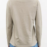 Black Crane Apparel Womens Blouses Regular Long Sleeve Tee in Limestone