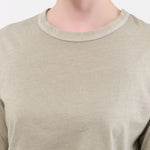 Black Crane Apparel Womens Blouses Regular Long Sleeve Tee in Limestone