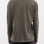 Black Crane Apparel Womens Blouses Regular Long Sleeve Tee in Slate