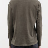Black Crane Apparel Womens Blouses Regular Long Sleeve Tee in Slate