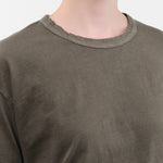 Black Crane Apparel Womens Blouses Regular Long Sleeve Tee in Slate