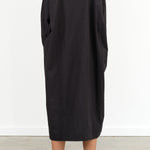 Oversized Ruffled Button Up Midi Dress in Black by Black Crane Designer Brand 