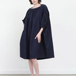 Styled view of Sack Dress in Navy