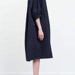 Side view of Sack Dress in Navy