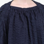 Collar view of Sack Dress in Navy