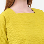 Collar view of Square Neck Top in Turmeric