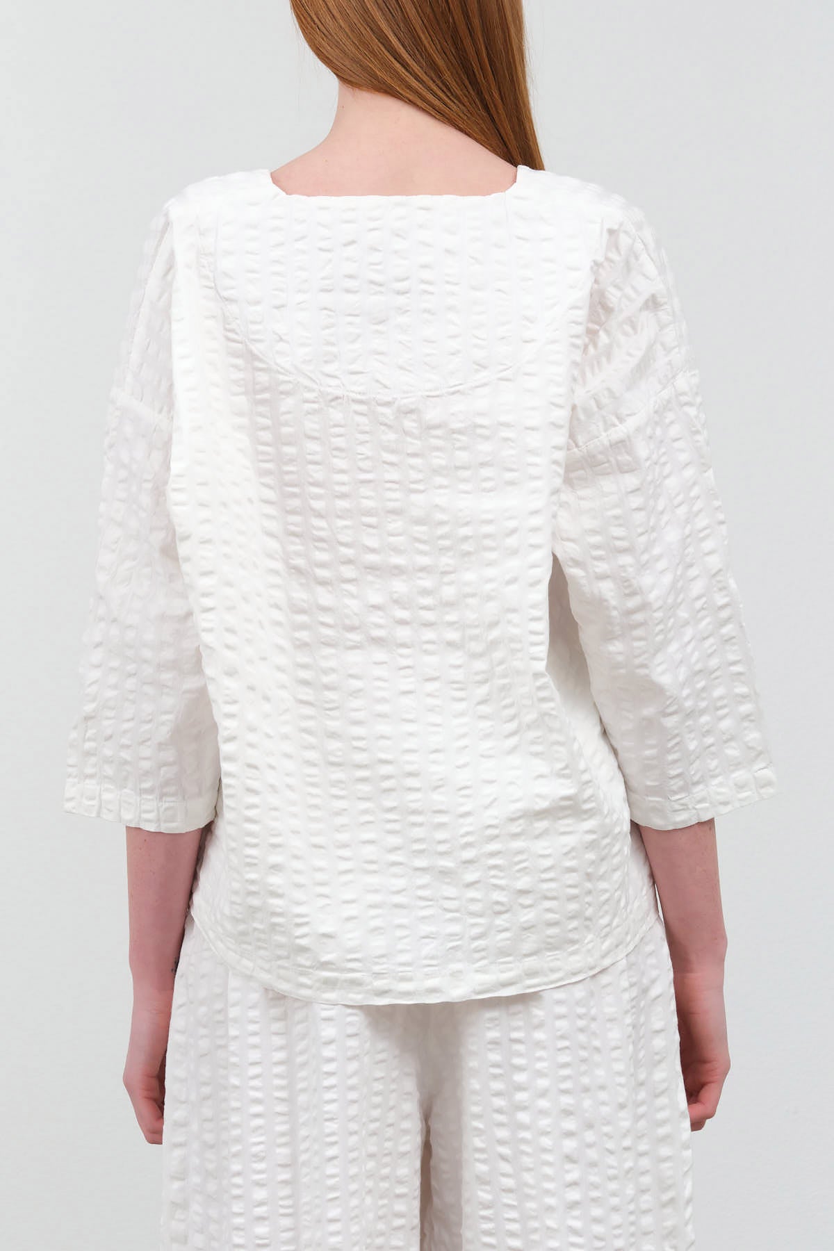 Back view of Square Neck Top in White