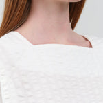 Collar view of Square Neck Top in White