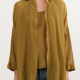 Black Crane Apparel Womens Blouses Square Shirts in Dark Olive
