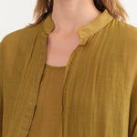 Black Crane Apparel Womens Blouses Square Shirts in Dark Olive