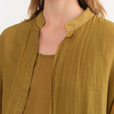 Black Crane Apparel Womens Blouses Square Shirts in Dark Olive