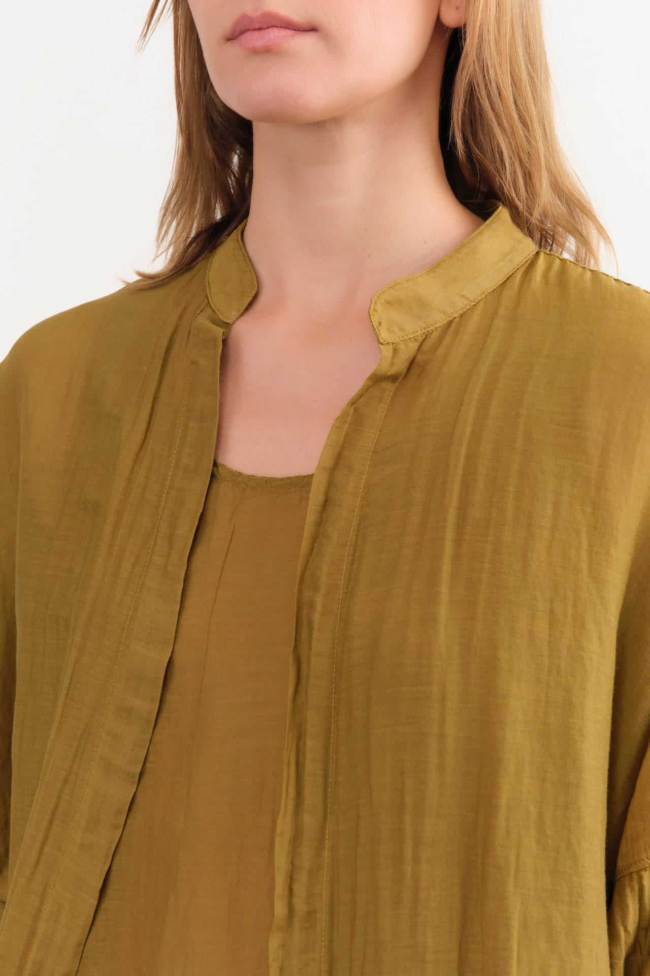 Black Crane Apparel Womens Blouses Square Shirts in Dark Olive