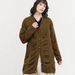 Black Crane Waterfall Cardigan in Dark Olive 