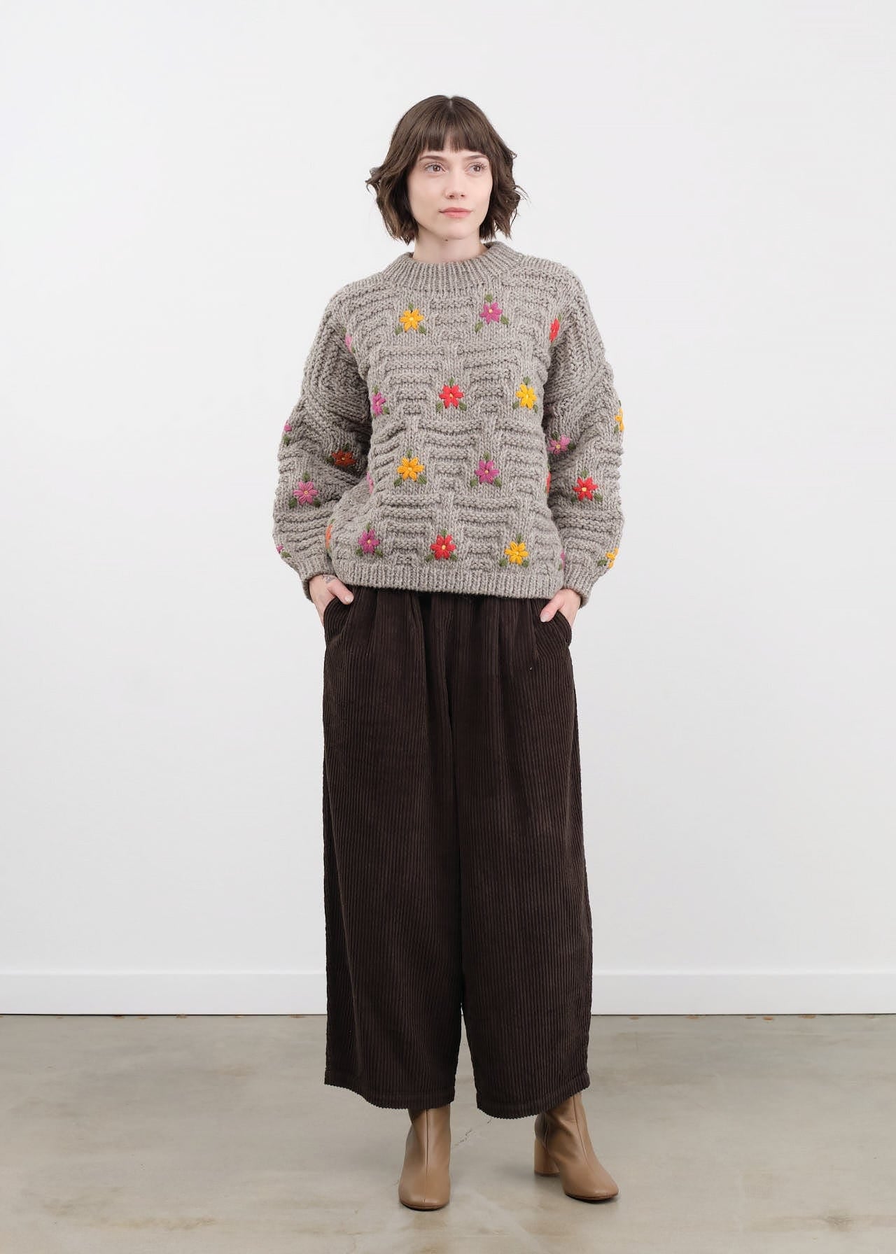 Black Crane Apparel Womens Pants Wide Pants in Dark Forest