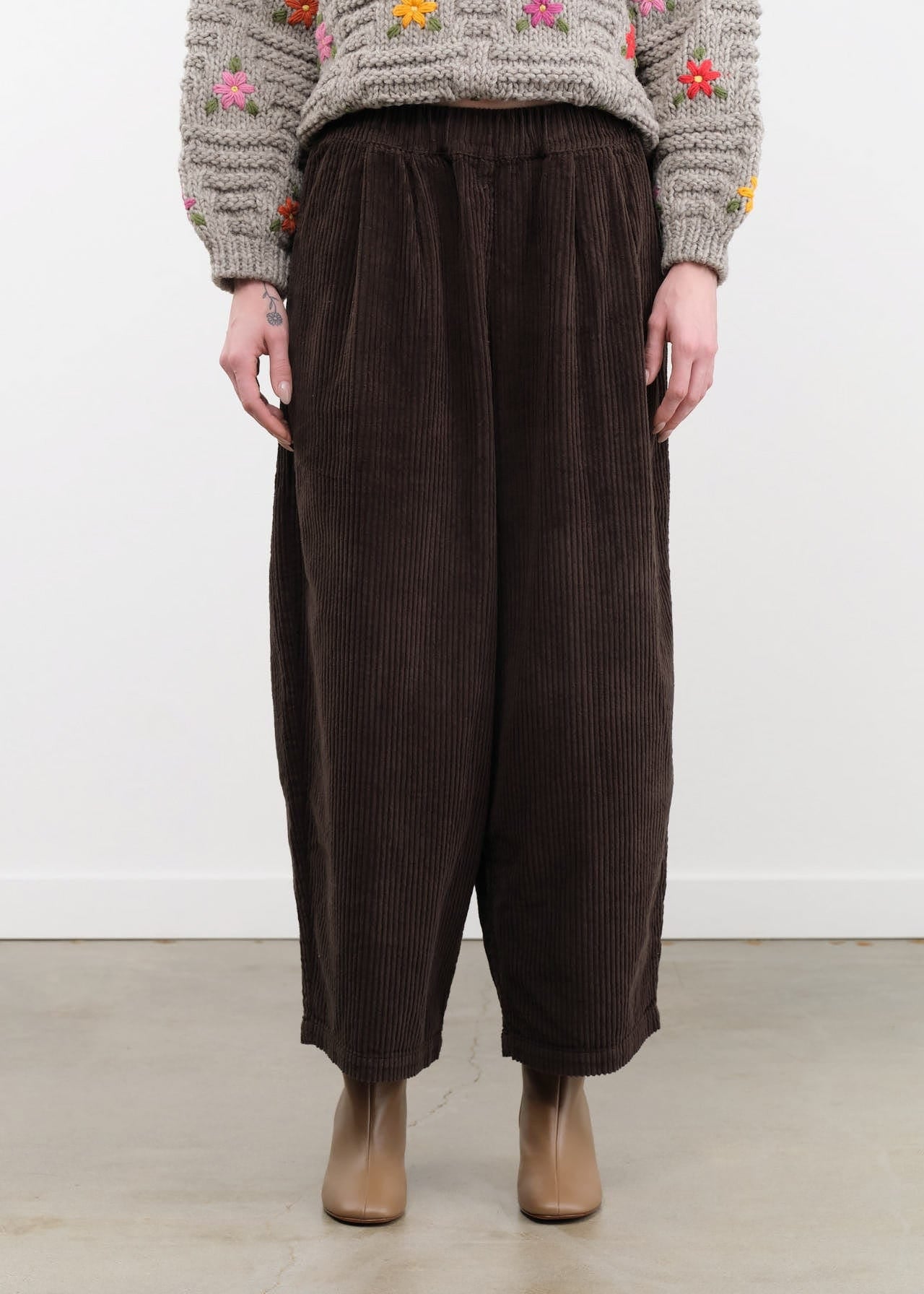 Black Crane Apparel Womens Pants Wide Pants in Dark Forest