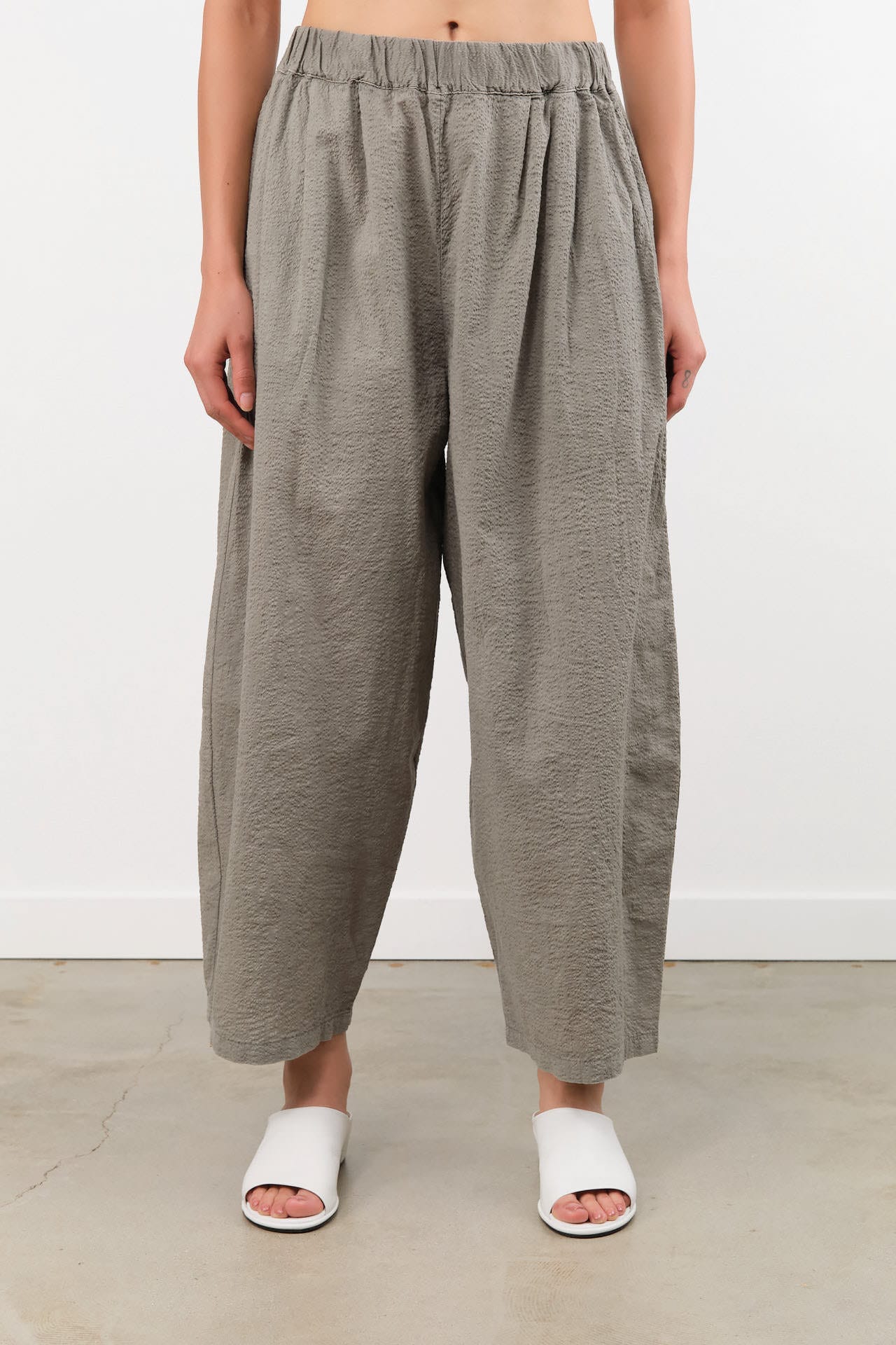 Black Crane Apparel Womens Pants Wide Pants in P. Grey