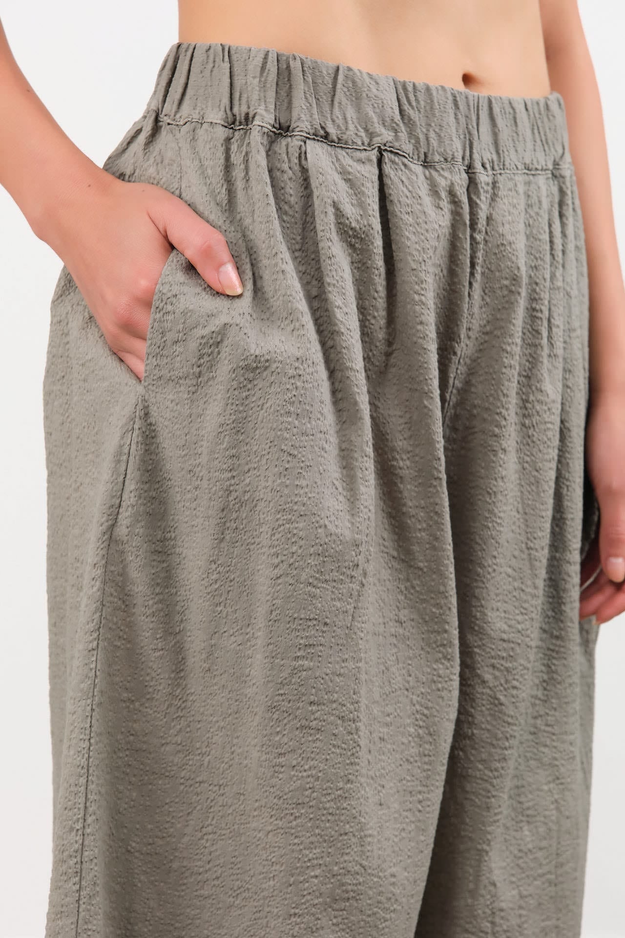 Black Crane Apparel Womens Pants Wide Pants in P. Grey