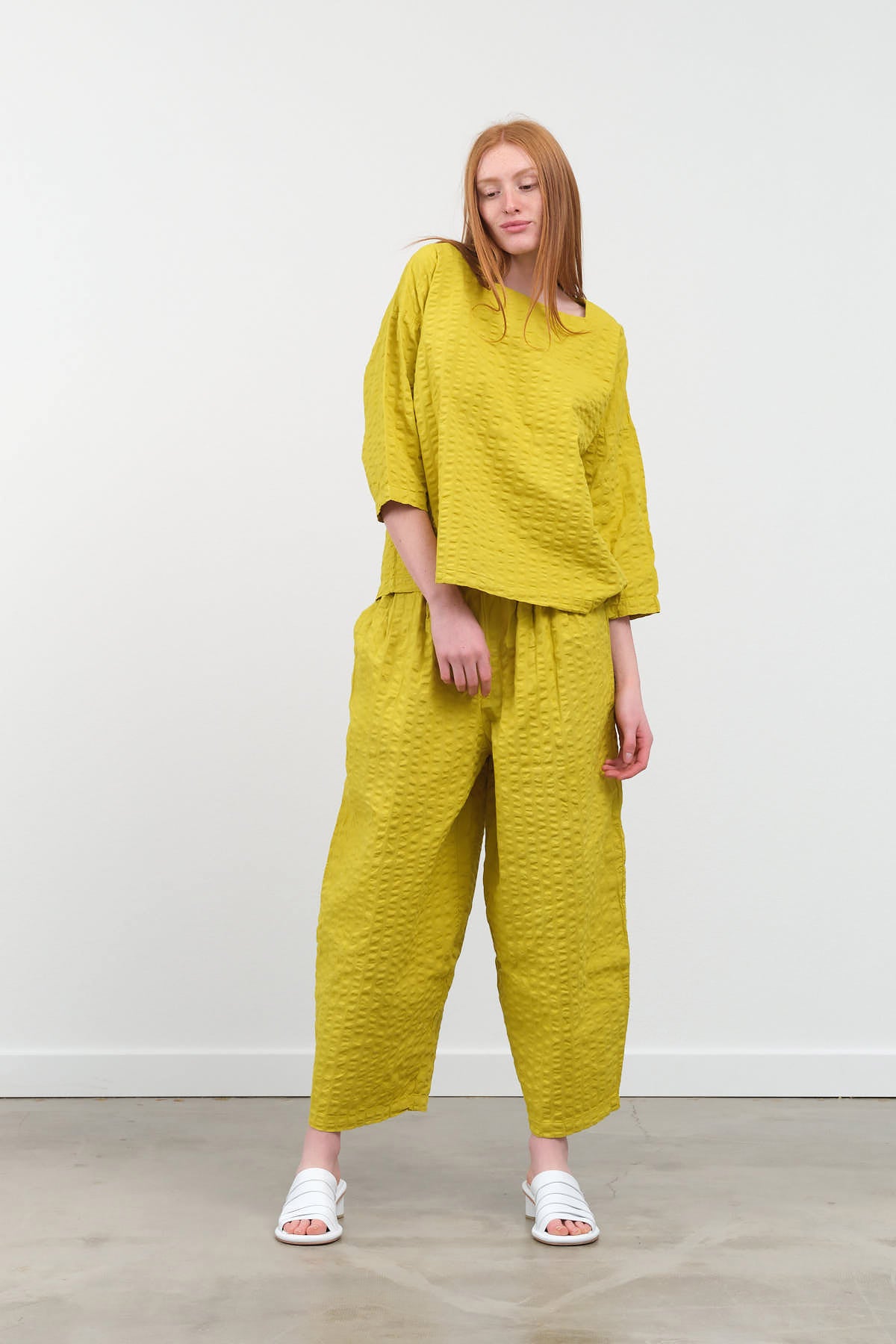 Styled view of Wide Pants in Turmeric