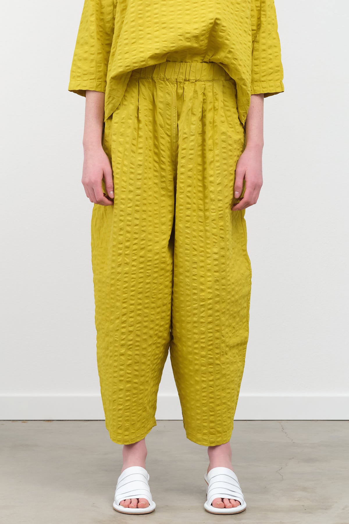 Front view of Wide Pants in Turmeric