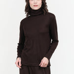 Black Crane Wool Turtle Neck in Cacao