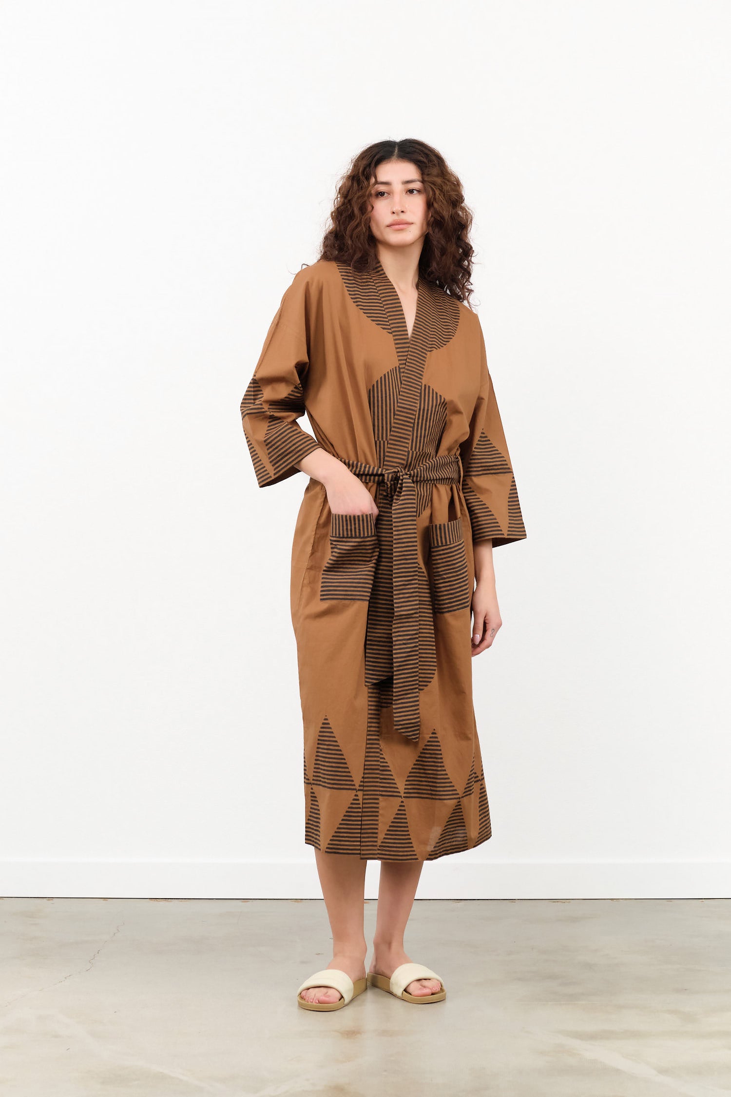 Block Shop Textiles Apparel Womens Lounge Temple Robe