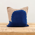 Suzusan Home Pillows Boushi Somewake Shibori Cashmere Knit Cushion in Dark Blue Dark Blue/Light Coffee / 18" X 18"