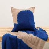 Suzusan Home Pillows Boushi Somewake Shibori Cashmere Knit Cushion in Dark Blue Dark Blue/Light Coffee / 18" X 18"
