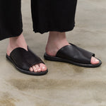 Black Azeca Sandal by Brador Shoes