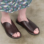 Dark Brown Azeca Sandal by Brador Shoes 