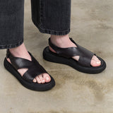 Brador Shoes India Platform Sandal in Black