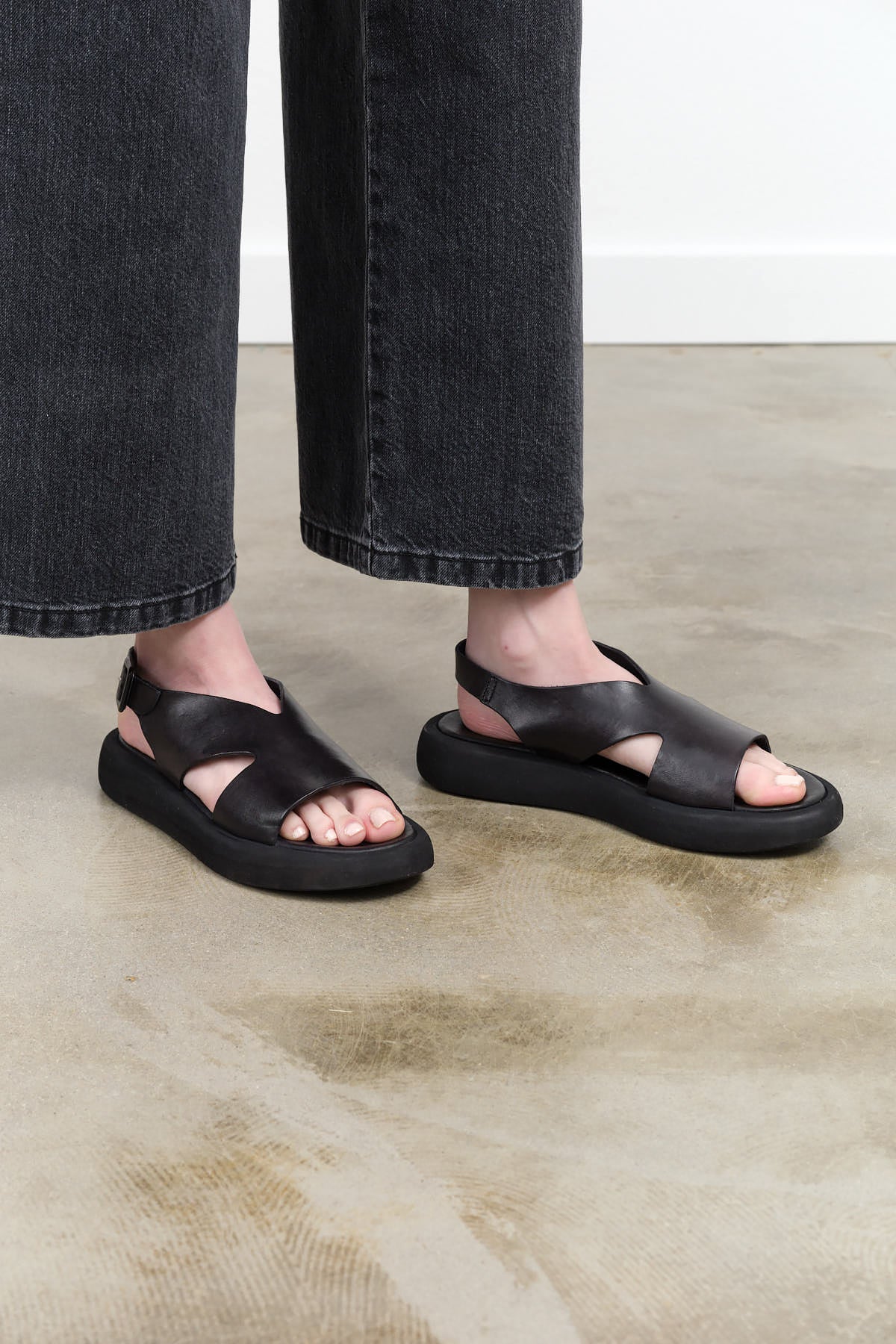 Black India Platform Sandal by Brador Shoes