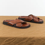 Nami Cross Sandal by Brador Shoes in Mahogany