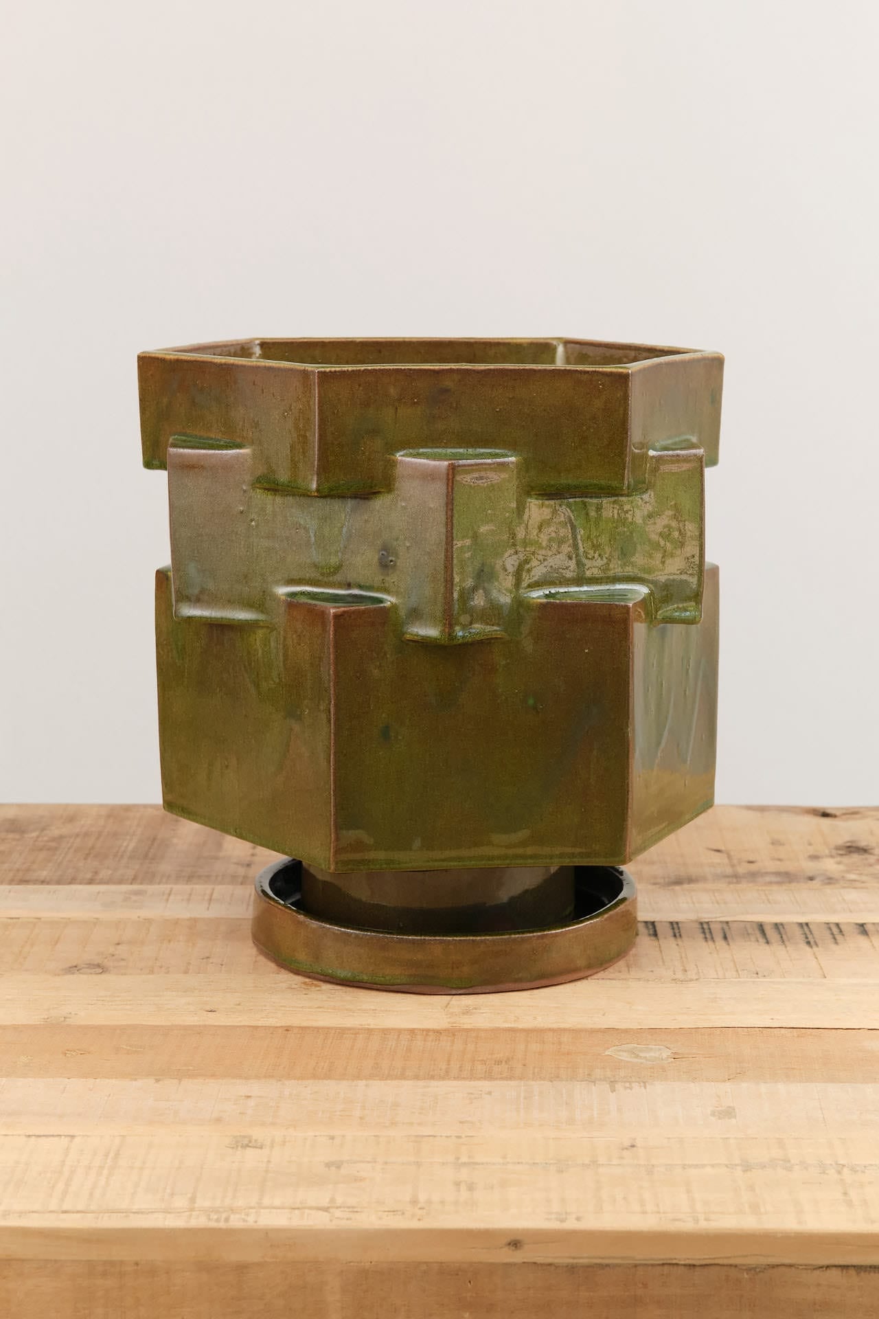 BZippy Home Planters Extra Large Hex Planter Analine Green