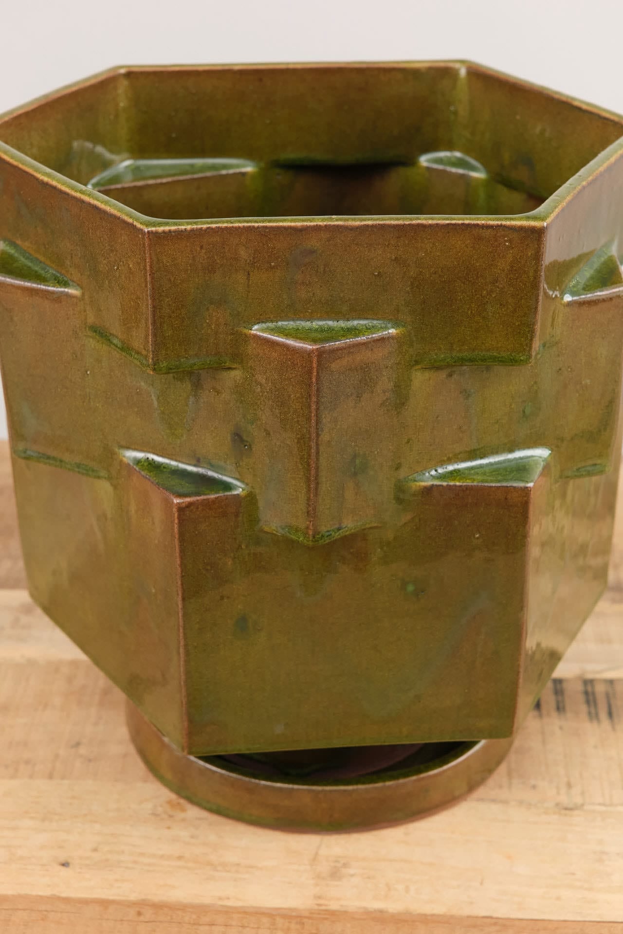 BZippy Home Planters Extra Large Hex Planter Analine Green