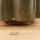 Short Scallop Vase in Analine Green