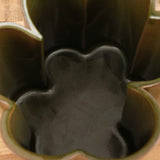Short Scallop Vase in Analine Green
