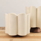 BZippy Art Ceramics Short Scallop Vase in Cream Cream