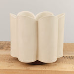 BZippy Art Ceramics Short Scallop Vase in Cream Cream
