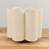 BZippy Art Ceramics Short Scallop Vase in Cream Cream