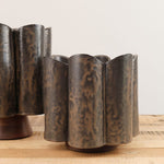 BZippy Art Ceramics Short Scallop Vase in Espresso Espresso