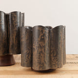 BZippy Art Ceramics Short Scallop Vase in Espresso Espresso