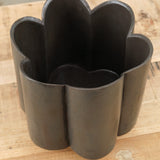 BZippy Ceramic Short Scallop Vase in Iron Gate Dark Green