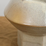 BZippy Small Oval Vase with Gloss Tan glaze and speckled details 