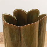 Tall Scallop Vase in Analine Green