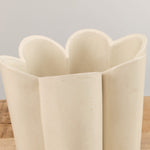 BZippy Art Ceramics Tall Scallop Vase in Cream Cream