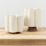 BZippy Tall Scallop Vase in Cream