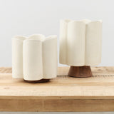 BZippy Tall Scallop Vase in Cream