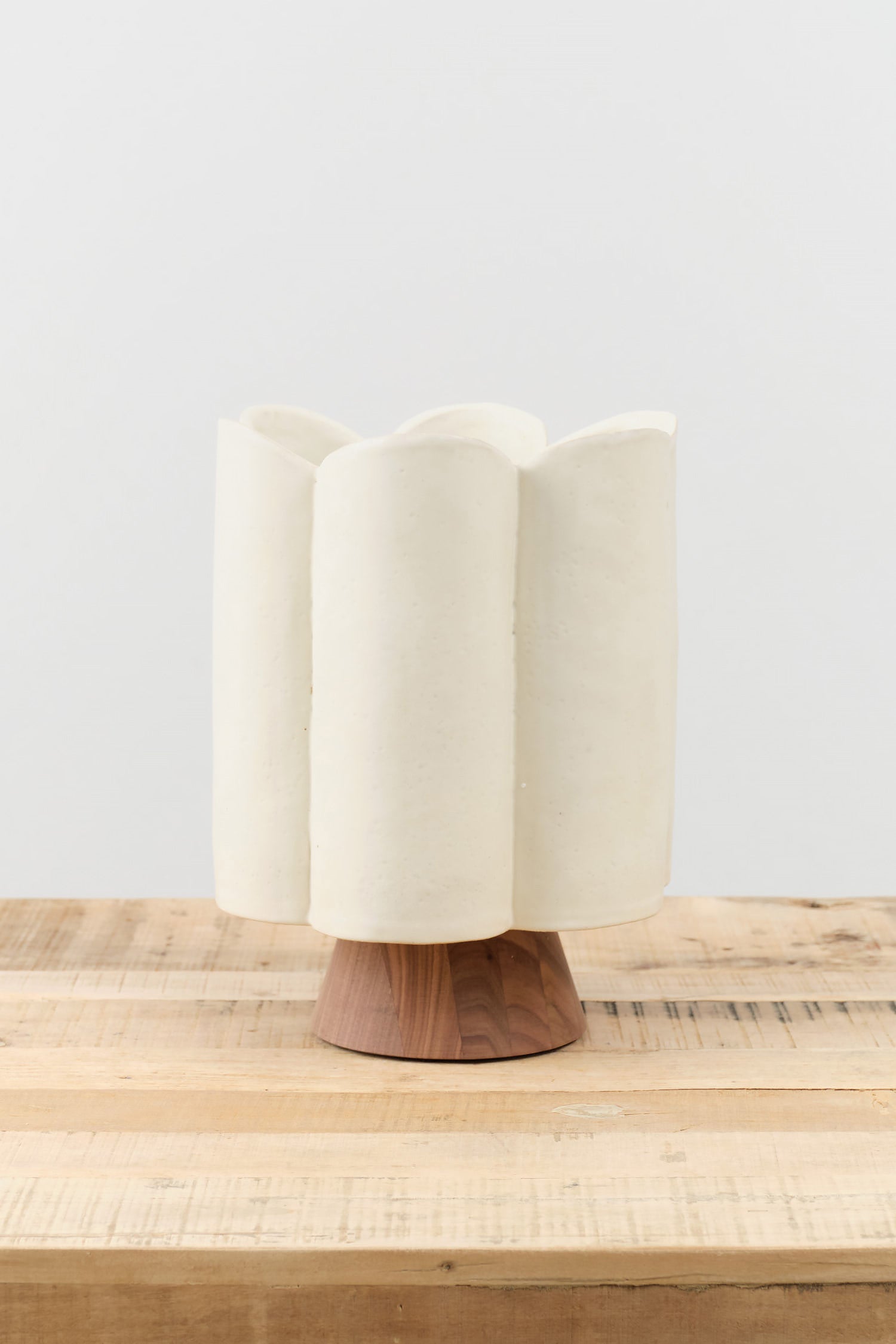 Tall Scallop Vase by BZippy in Cream